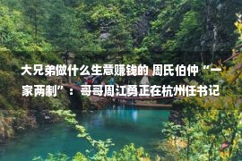 大兄弟做什么生意赚钱的 周氏伯仲“一家两制”：哥哥周江勇正在杭州任书记当背景，弟弟周健勇没有懂买卖却越做越大