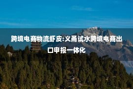 跨境电商物流虾皮:义甬试水跨境电商出口申报一体化