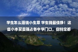 学生怎么赚钱小生意 学生钱最佳挣！这些小本买卖强占各中学门口，你特定都破费过