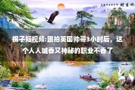 拐子短视频:跟拍英国帅哥3小时后，这个人人喊香又神秘的职业不香了