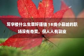 写字楼什么生意好赚钱 18线小县城的职场没有奇奥，但人人有副业