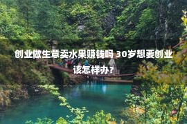 创业做生意卖水果赚钱吗 30岁想要创业该怎样办？