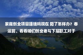 家庭创业项目赚钱吗现在 阳了怎样办？春运前、看看咱们创业者与下层职工对于疫情的防护办法