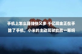 手机上怎么赚钱快又多 千亿现金正在手 除了手机，小米的主动驾驶能胜一筹吗？