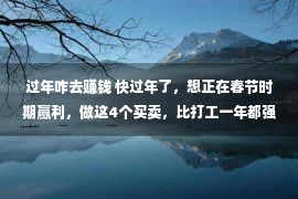 过年咋去赚钱 快过年了，想正在春节时期赢利，做这4个买卖，比打工一年都强