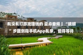 有没有打游戏赚钱的 壹点音频丨“晴朗”步履剑指手机App乱象，值得等待