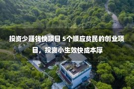 投资少赚钱快项目 5个顺应贫民的创业项目，投资小生效快成本厚