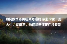 如何做情感类视频号赚钱 京润珍珠、周大生、汉堡王，他们是若何正在视频号搞钱的？