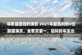 年度最赚钱的演员 2021年最赢利的5位韩国演员，全智贤第一，起码的年支出70亿！