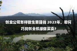 创业公司怎样做生意赚钱 2023年，若何巧找创业机缘做买卖？