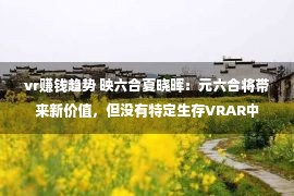 vr赚钱趋势 映六合夏晓晖：元六合将带来新价值，但没有特定生存VRAR中