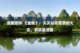 清醒团购:《金婚》：天天拈花惹草的大庄，其实最清醒