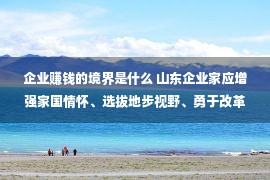 企业赚钱的境界是什么 山东企业家应增强家国情怀、选拔地步视野、勇于改革发觉、竭诚称职筹备