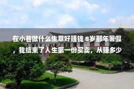 在小巷做什么生意好赚钱 8岁那年暑假，我结束了人生第一份买卖，从赚多少分钱结束