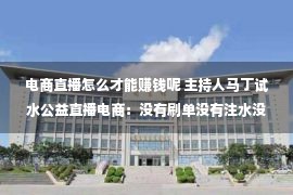 电商直播怎么才能赚钱呢 主持人马丁试水公益直播电商：没有刷单没有注水没有图赢利的模式可否延续