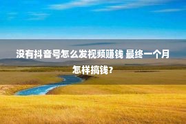 没有抖音号怎么发视频赚钱 最终一个月怎样搞钱？