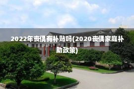 2022年丧偶有补贴吗(2020丧偶家庭补助政策)