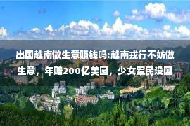 出国越南做生意赚钱吗:越南戎行不妨做生意，年赔200亿美圆，少女军民没国查询下调负LV包