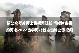 做公众号如何上传视频赚钱 情绪冰雪相约河北2022雪季河北省冰雪静止微视频收集展播震动结束啦！