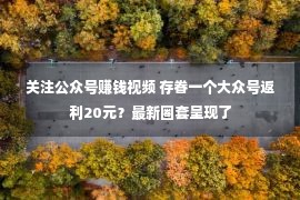 关注公众号赚钱视频 存眷一个大众号返利20元？最新圈套呈现了