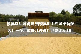 模具以后赚钱吗 搞模具加工的汉子有多苦？一个月能挣几许钱？究竟让人泪目