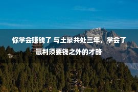 你学会赚钱了 与土豪共处三年，学会了赢利须要钱之外的才略