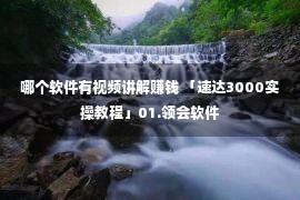 哪个软件有视频讲解赚钱 「速达3000实操教程」01.领会软件