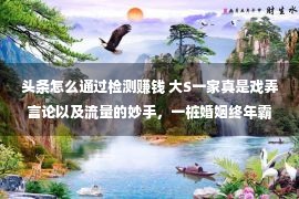 头条怎么通过检测赚钱 大S一家真是戏弄言论以及流量的妙手，一桩婚姻终年霸榜头条热点