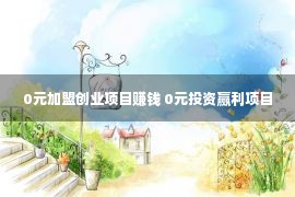 0元加盟创业项目赚钱 0元投资赢利项目