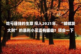 吃亏赚钱的生意 投入2021年，“暗暗发大财”的暴利小买卖有哪些？领会一下没有耗损