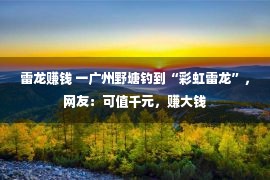 雷龙赚钱 一广州野塘钓到“彩虹雷龙”，网友：可值千元，赚大钱