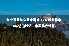 创业项目怎么用水赚钱 12岁创业卖水，4年估值过亿，水买卖太好赚？