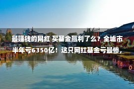 最赚钱的网红 买基金赢利了么？全墟市半年亏6350亿！这只网红基金亏最惨，建信、兴业、安信为基平易近挣至多