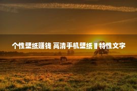 个性壁纸赚钱 高清手机壁纸‖特性文字