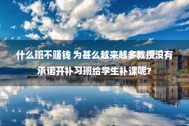 什么班不赚钱 为甚么越来越多教授没有承诺开补习班给学生补课呢？