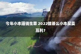 今年小本赚钱生意 2022做甚么小本买卖赢利？