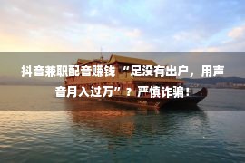 抖音兼职配音赚钱 “足没有出户，用声音月入过万”？严慎诈骗！