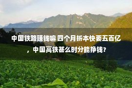 中国铁路赚钱嘛 四个月折本快要五百亿，中国高铁甚么时分能挣钱？