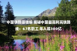 中国铁路赚钱嘛 揭秘中国最赢利高铁路线：67名职工 年入超300亿