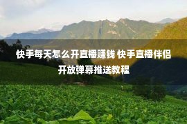 快手每天怎么开直播赚钱 快手直播伴侣开放弹幕推送教程