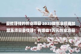 最能赚钱的创业项目 2023做创业招商加盟系项目最佳赚？有哪些1万元创业项目？