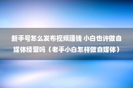 新手号怎么发布视频赚钱 小白也许做自媒体经营吗（老手小白怎样做自媒体）