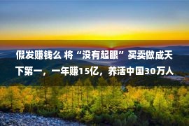 假发赚钱么 将“没有起眼”买卖做成天下第一，一年赚15亿，养活中国30万人