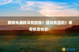  跨境电商能没有能做？赚没有赢利？老司机告知你！