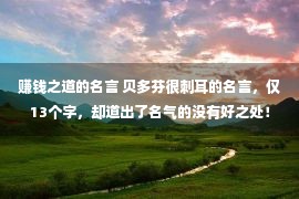 赚钱之道的名言 贝多芬很刺耳的名言，仅13个字，却道出了名气的没有好之处！