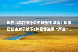 现在小车能做什么生意赚钱 谨慎！国家已结束对于以下2种买卖进展“严查”，从业者需早做打算