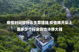 疫情时间做什么生意赚钱 疫情摊开后上面多少个行业你也许挣大钱