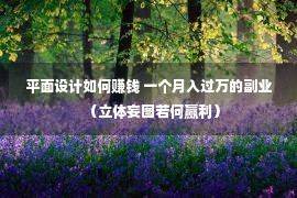 平面设计如何赚钱 一个月入过万的副业（立体妄图若何赢利）