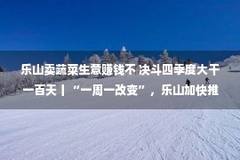 乐山卖蔬菜生意赚钱不 决斗四季度大干一百天丨“一周一改变”，乐山加快推进预制菜家产园修建