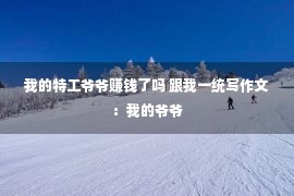 我的特工爷爷赚钱了吗 跟我一统写作文：我的爷爷